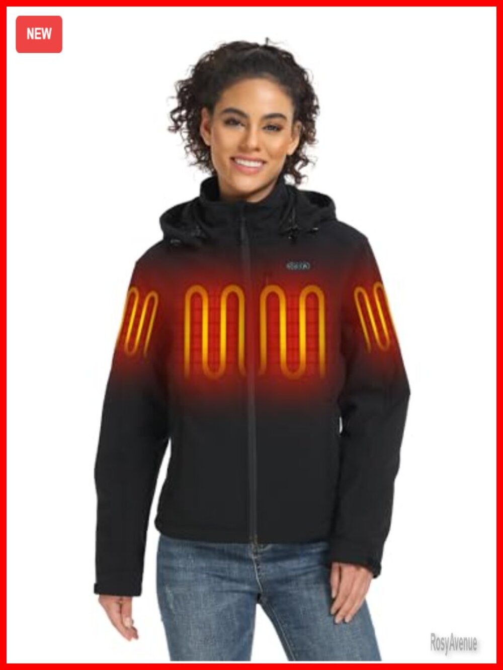 ORORO Women's 5-Zone Dual Control Heated Jacket Sleeve Heating Water-Resistant